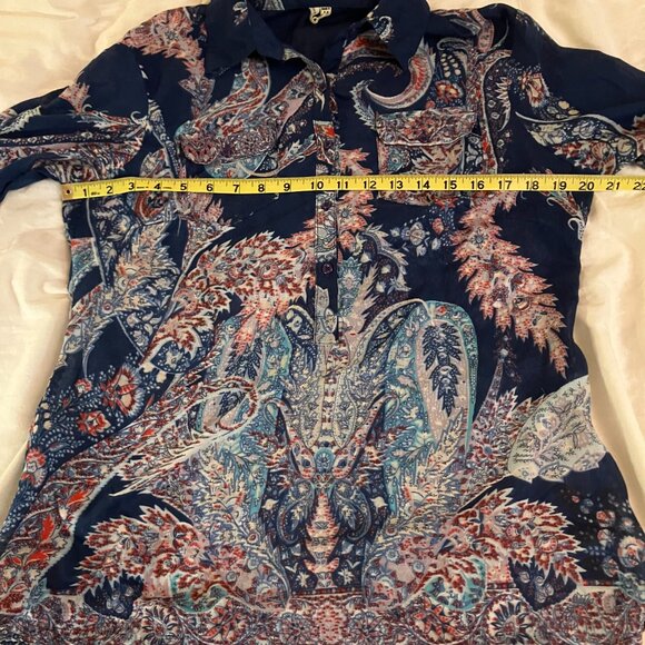 Boho paisley print long-sleeve blouse - Picture 3 of 6